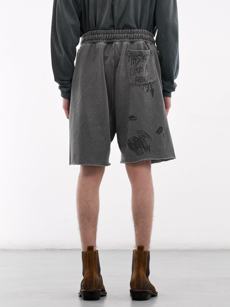 Carry The Message Sweat Shorts (5U019Q1010BLK-VINTAGE-BLACK)