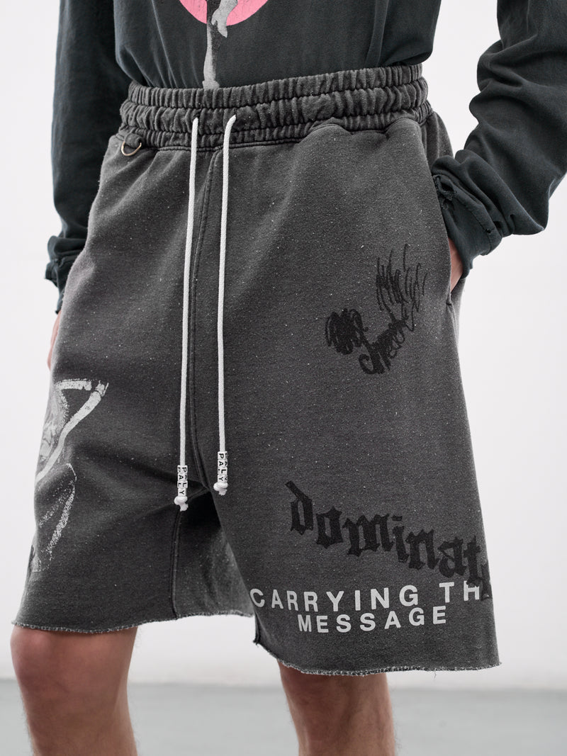 Carry The Message Sweat Shorts (5U019Q1010BLK-VINTAGE-BLACK)