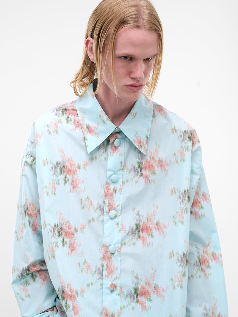 Blurry Floral Graphic Maxi Shirt (6005-CC16-LIGHT-BLUE)