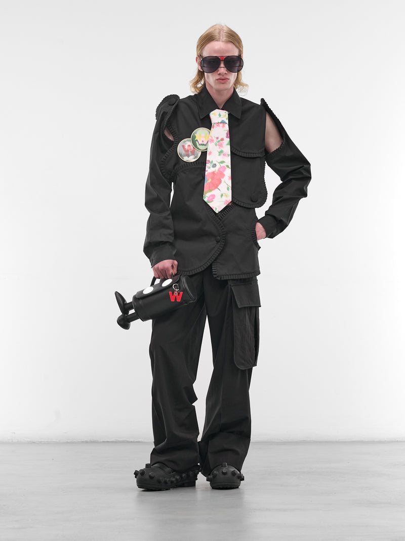 Arp Art Patchwork Ruffle Shirt (6009A-BLACK)