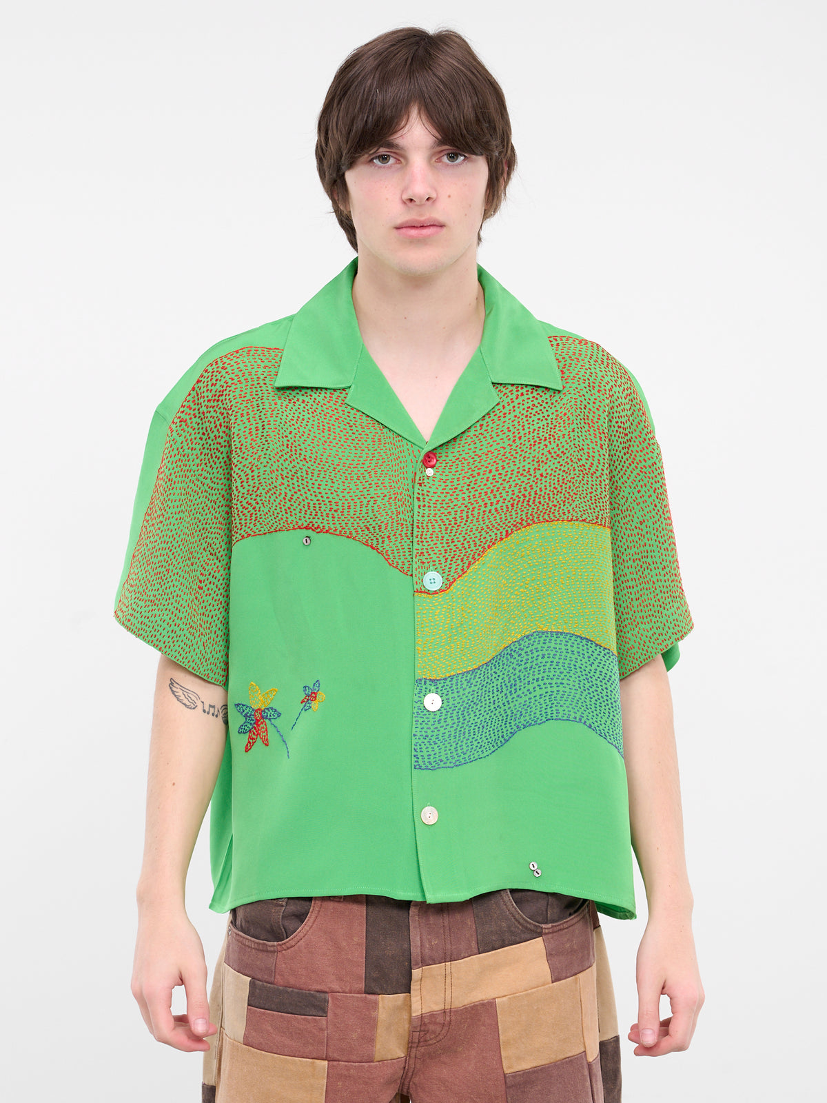 Embroidered Shirt (601241101-1-GREEN)