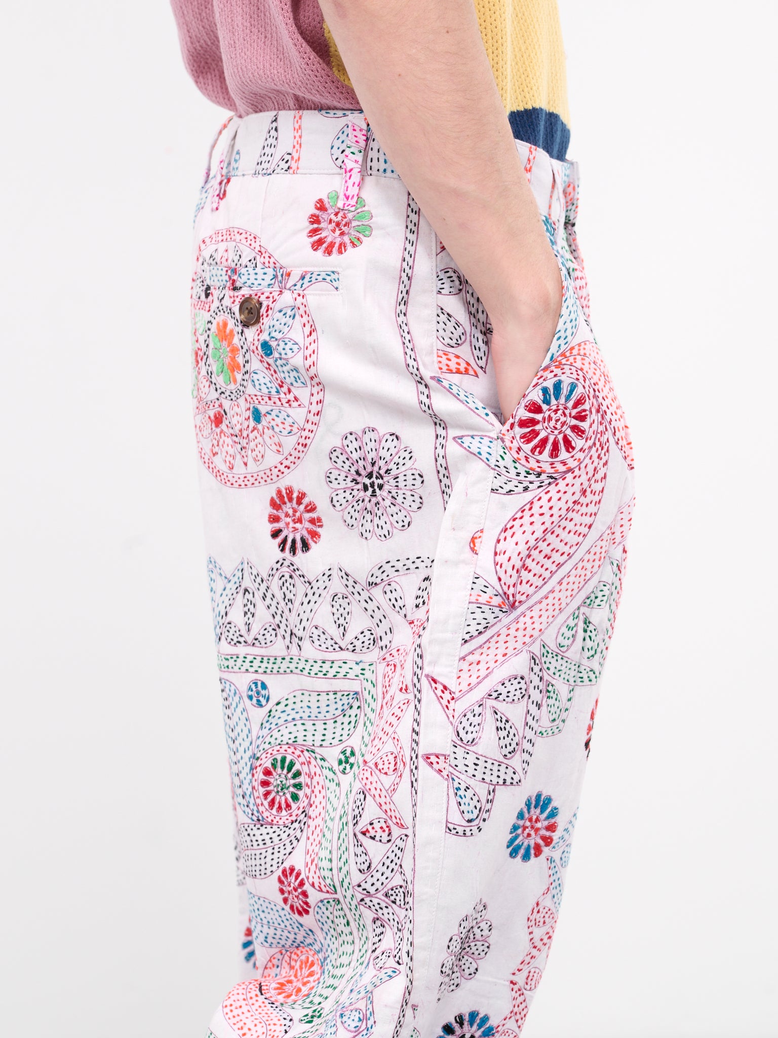 Embroidered Trousers (601241502-4-WHITE)