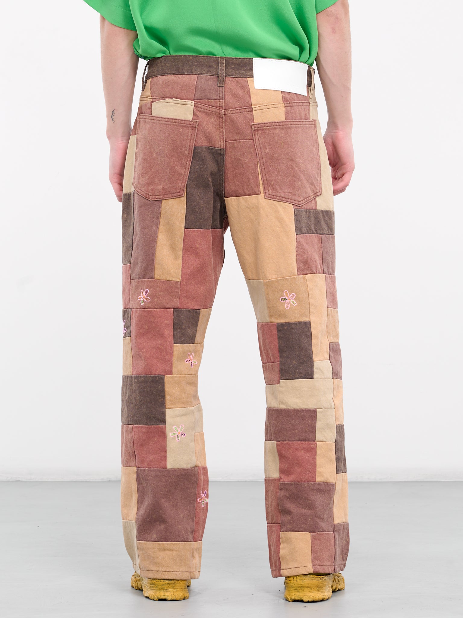 Paneled Color Block Jeans (601241901-1-BROWN)
