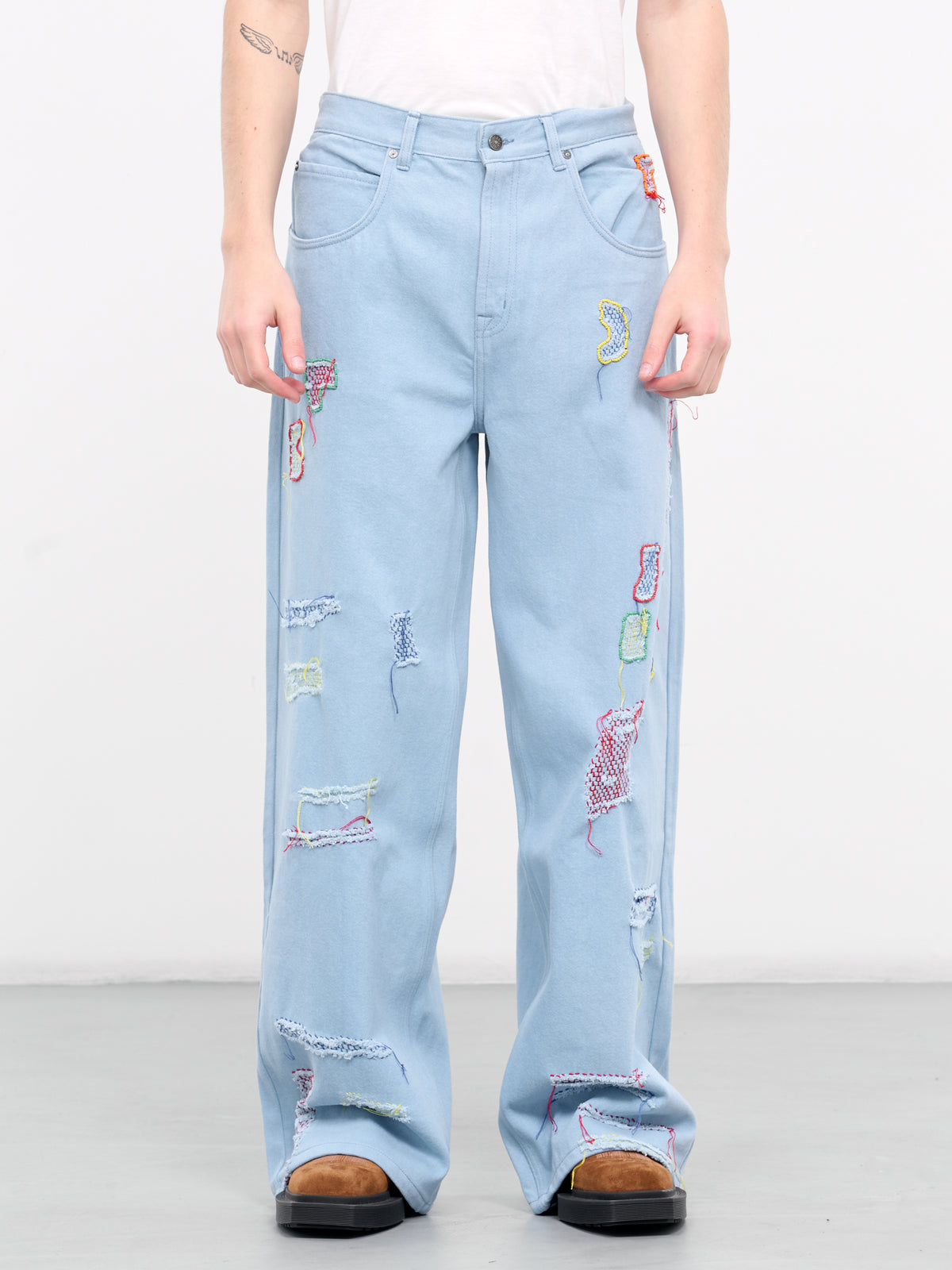 Embroidered Jeans (601241902-1-LIGHT-BLUE)