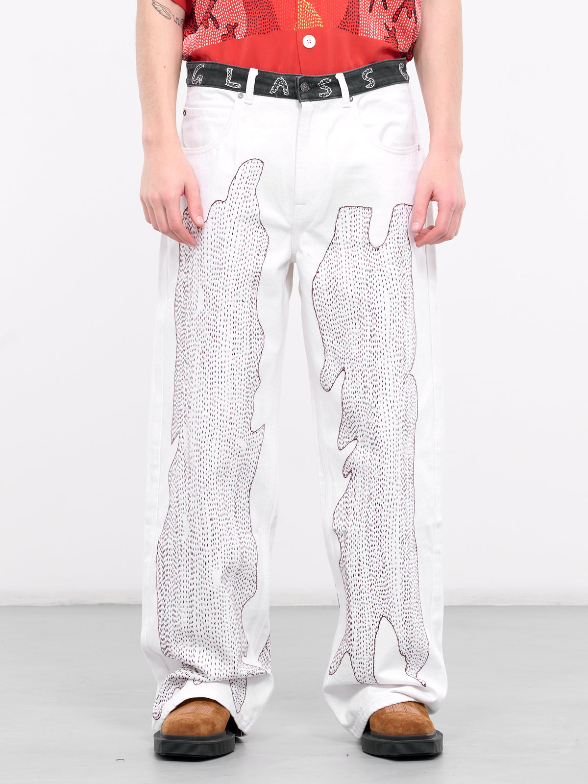 Embroidered Jeans (601241902-8-WHITE)