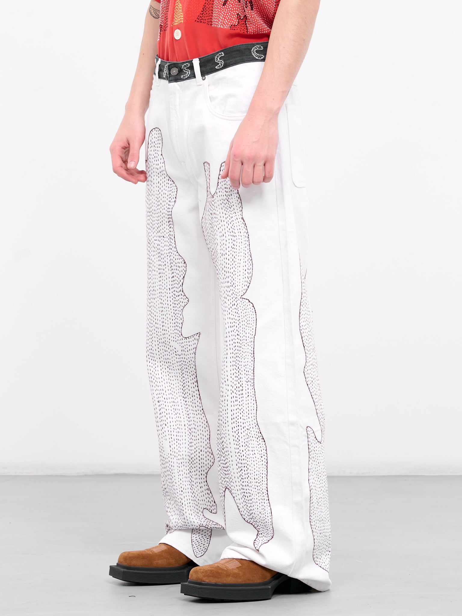 Embroidered Jeans (601241902-8-WHITE)