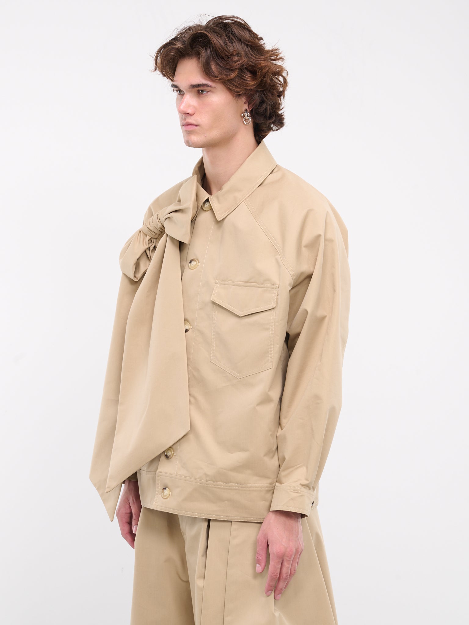Bow Dolman Workwear Jacket (6073-1041-TAUPE)