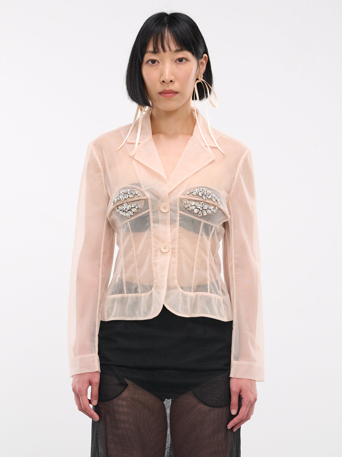 Sheer Tulle Jacket (6097B-0069-NUDE-CLEAR)