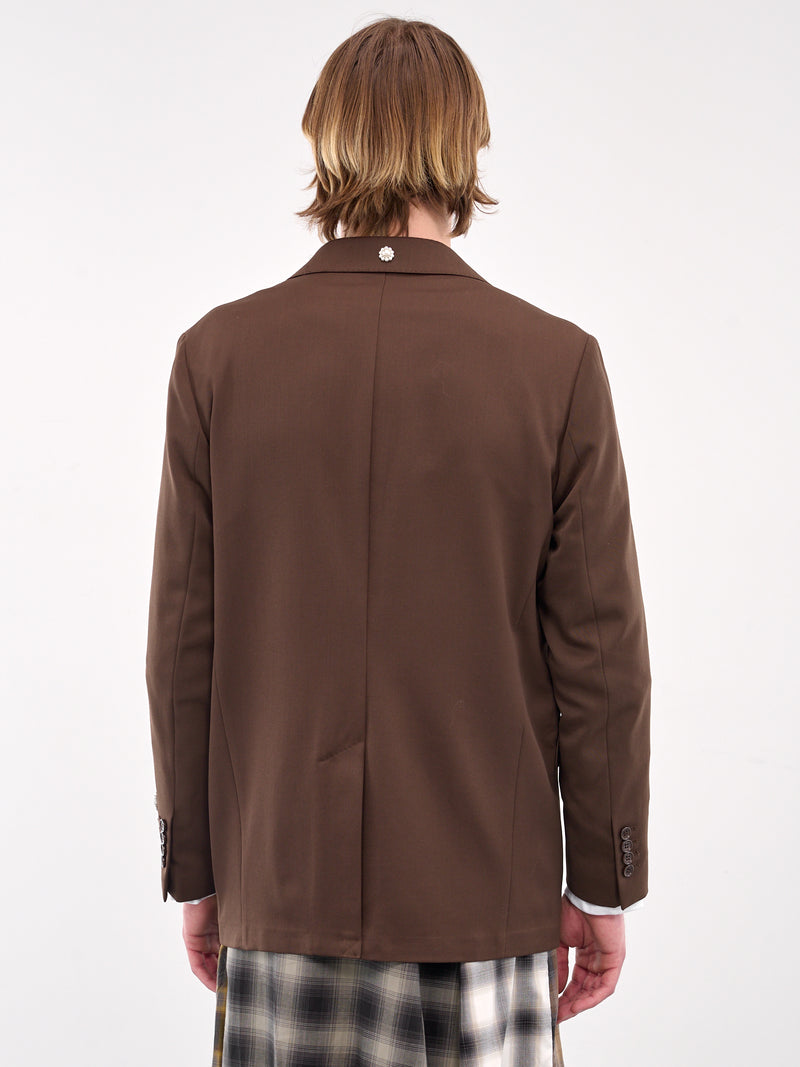 Peaked Lapel Blazer (6119DB-1217-CHOCOLATE-PEARL-CL)