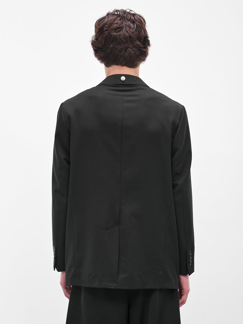 Black Relaxed Wide Peak Jacket (6119DTB-1217-BLACK-JET)