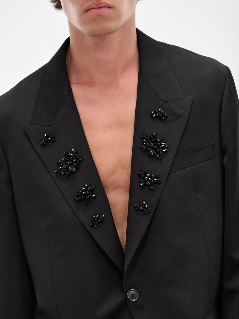 Black Relaxed Wide Peak Jacket (6119DTB-1217-BLACK-JET)