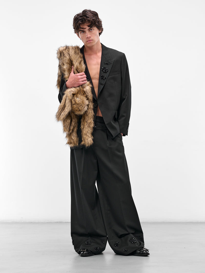 Black Relaxed Wide Peak Jacket (6119DTB-1217-BLACK-JET)