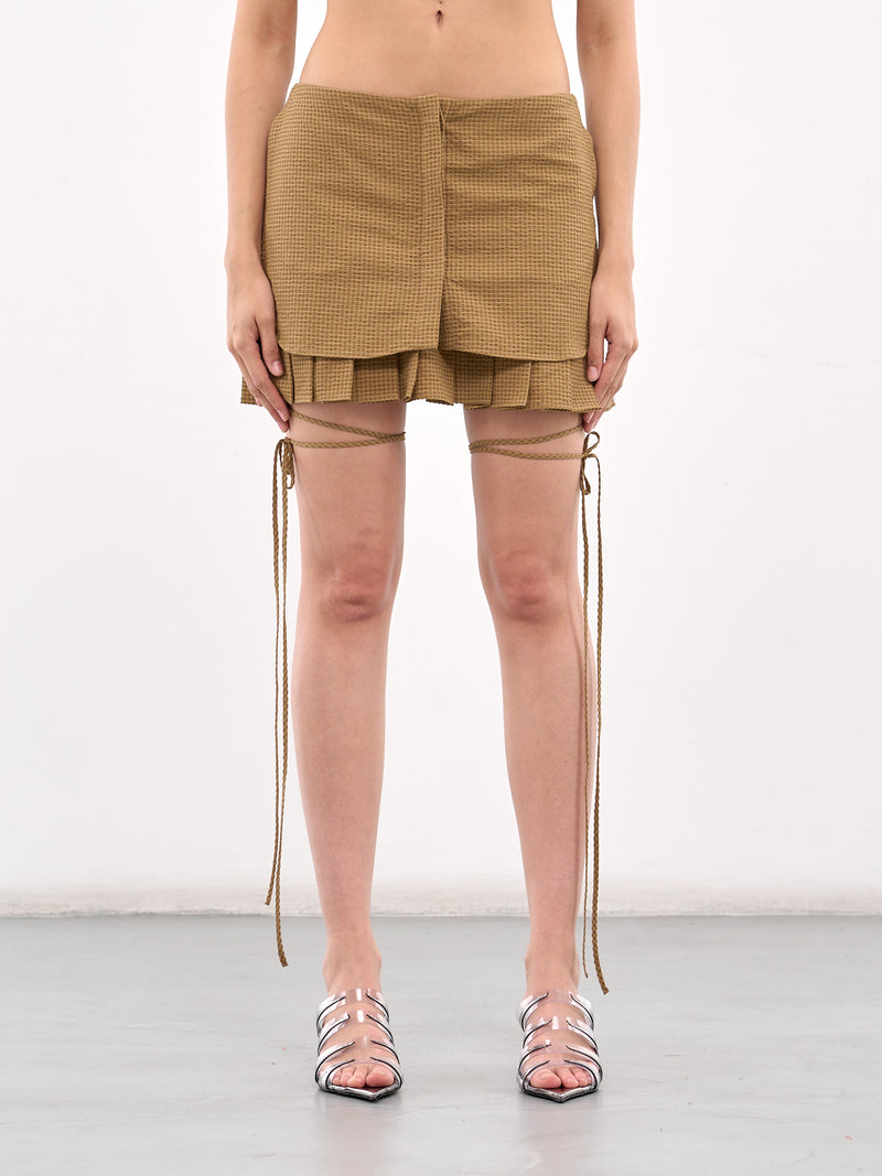 Leg Strap Kilt Skirt (613-310-BAXTER-DARK-OCHRE)