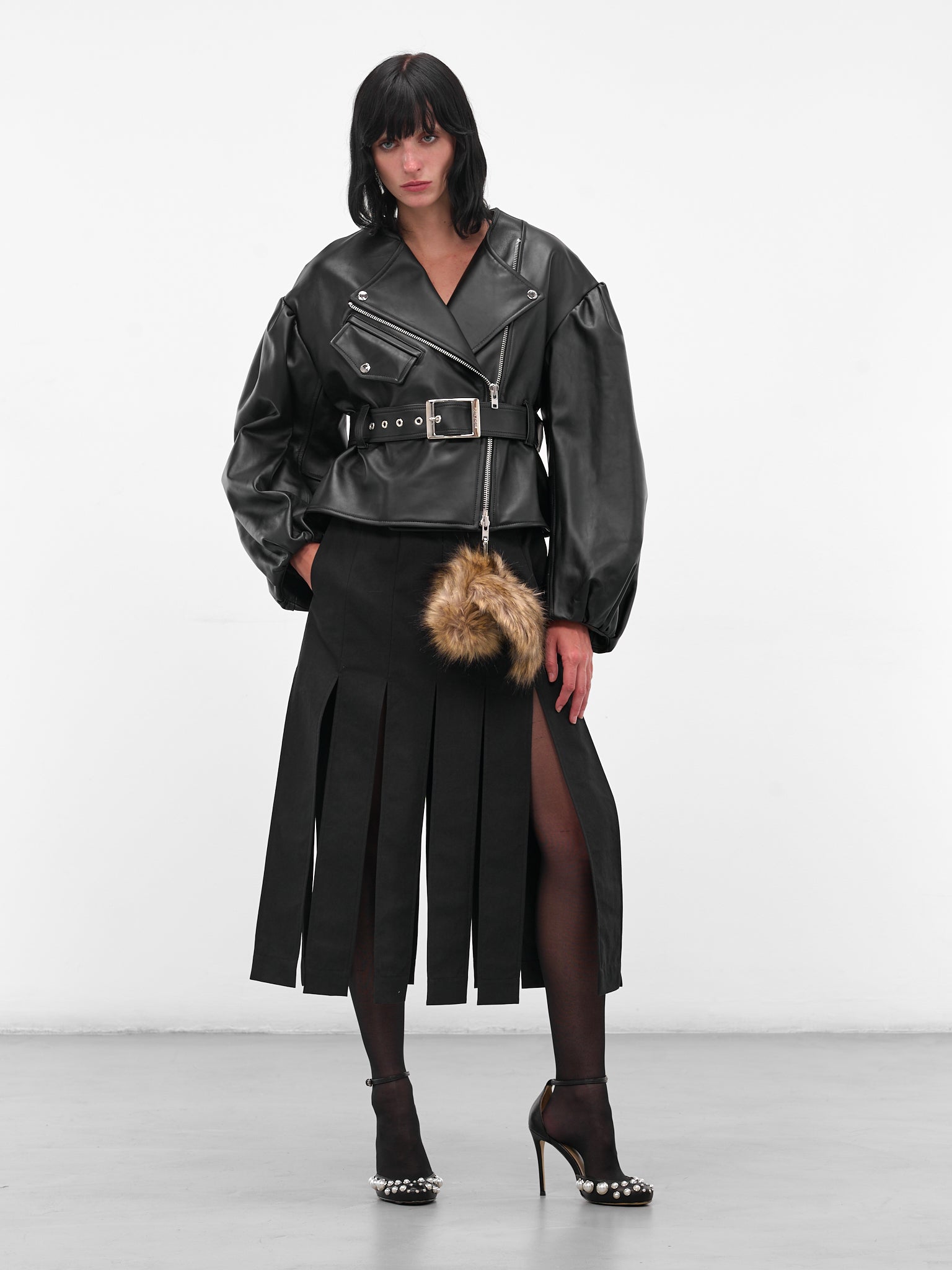 Charcoal Slit Trench Midi Skirt (3169-1267-CHARCOAL)