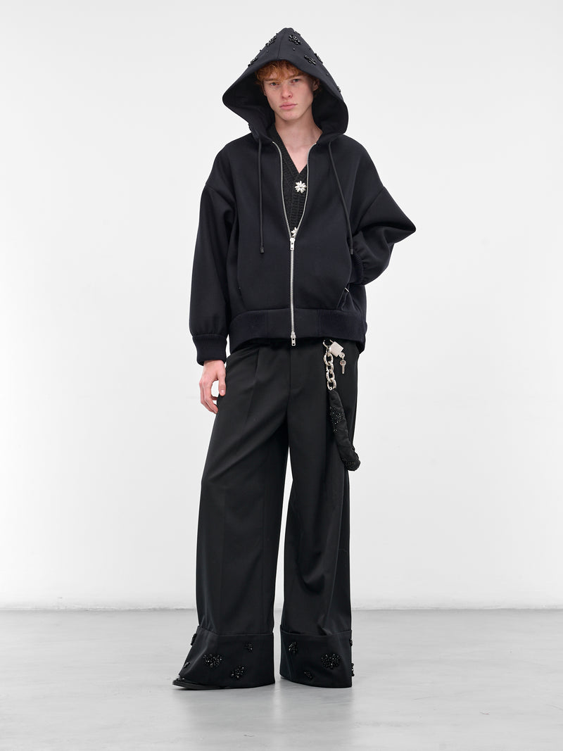 Navy Bonded Wool Zip Hoodie (6145B-1265-NAVY-JET)