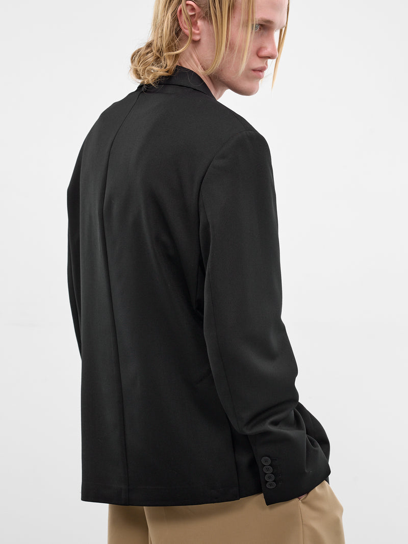 Black Crystal Wool Tailored Blazer (6158DTB-1217-BLACK-OPAQUE-CLEA)