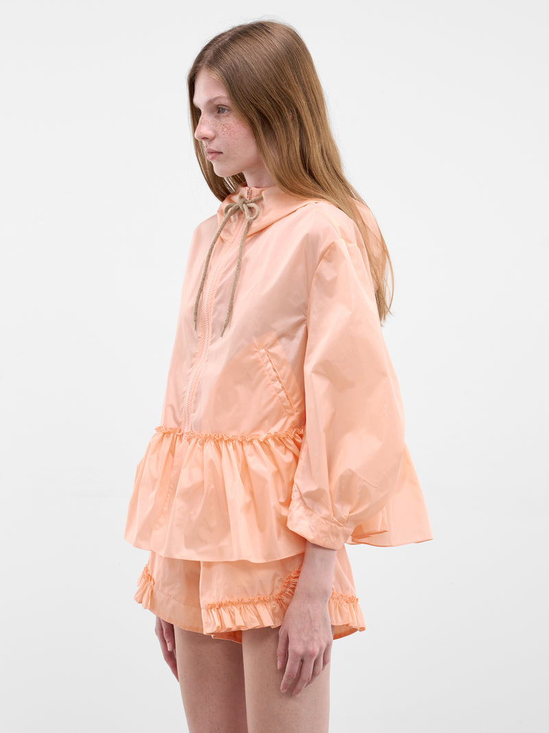 Clementine Nylon Peplum Hem Jacket (6162-1067-CLEMENTINE-TAUPE)