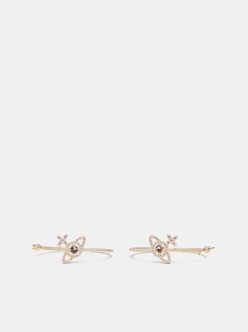 Olympia Hoop Earrings (6202017X-02RA05-GOLD-WHITE-CHA)