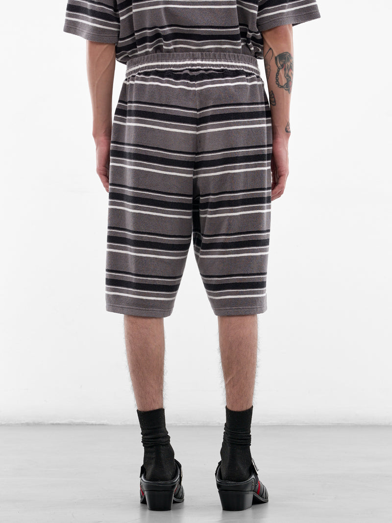 Gray Striped Sweat Shorts (631JE09059-GRAY)