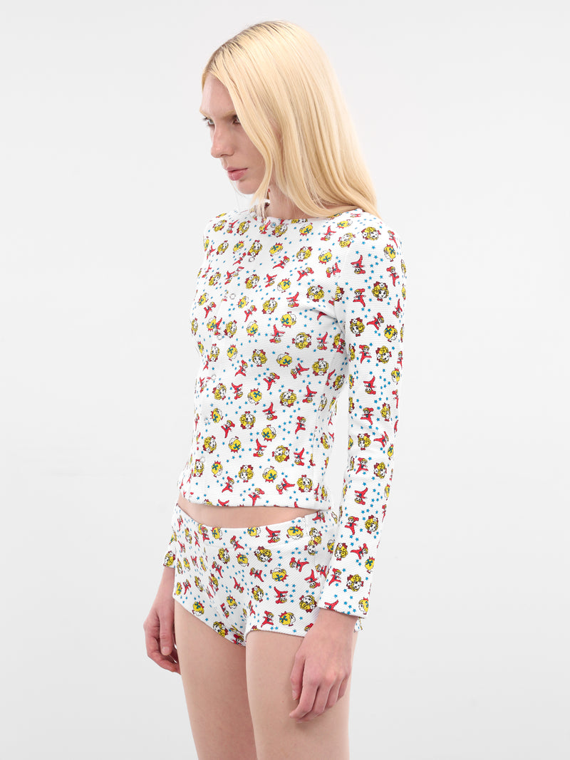 Girl Baby White Thermal Top (64-BABY-WHITE)