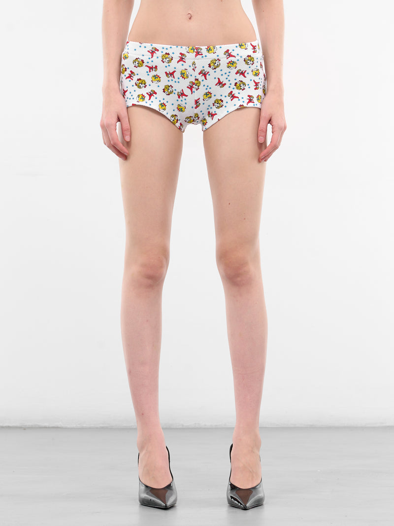 Baby Print Thermal Micro Shorts (65-BABY-WHITE)