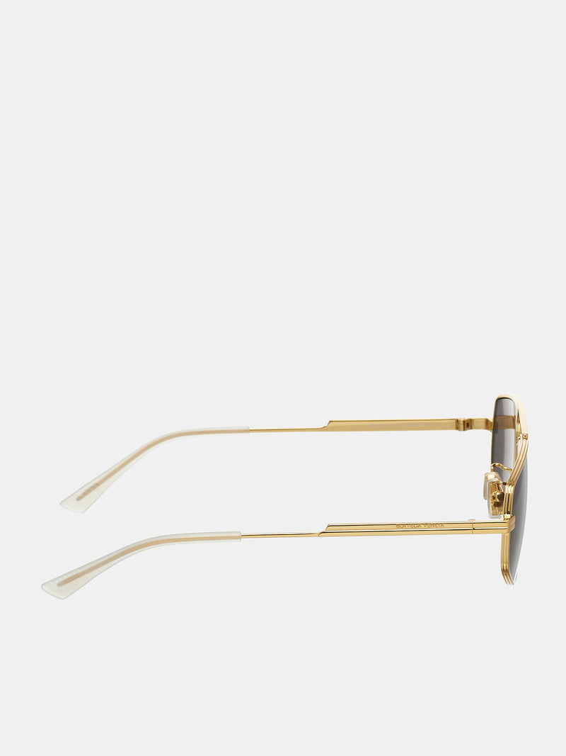 BOTTEGA VENETA Bond Aviator Sunglasses | H. Lorenzo - side
