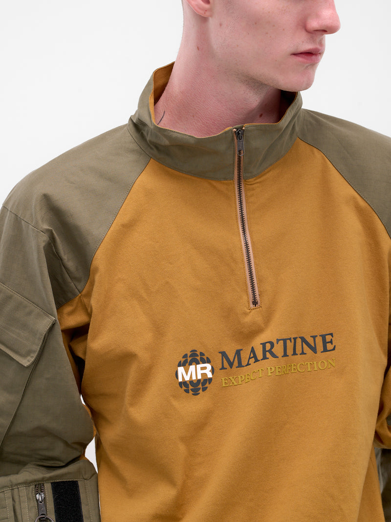 Two-Tone Shrunken Utility Jacket (669JE06718-BROWN)