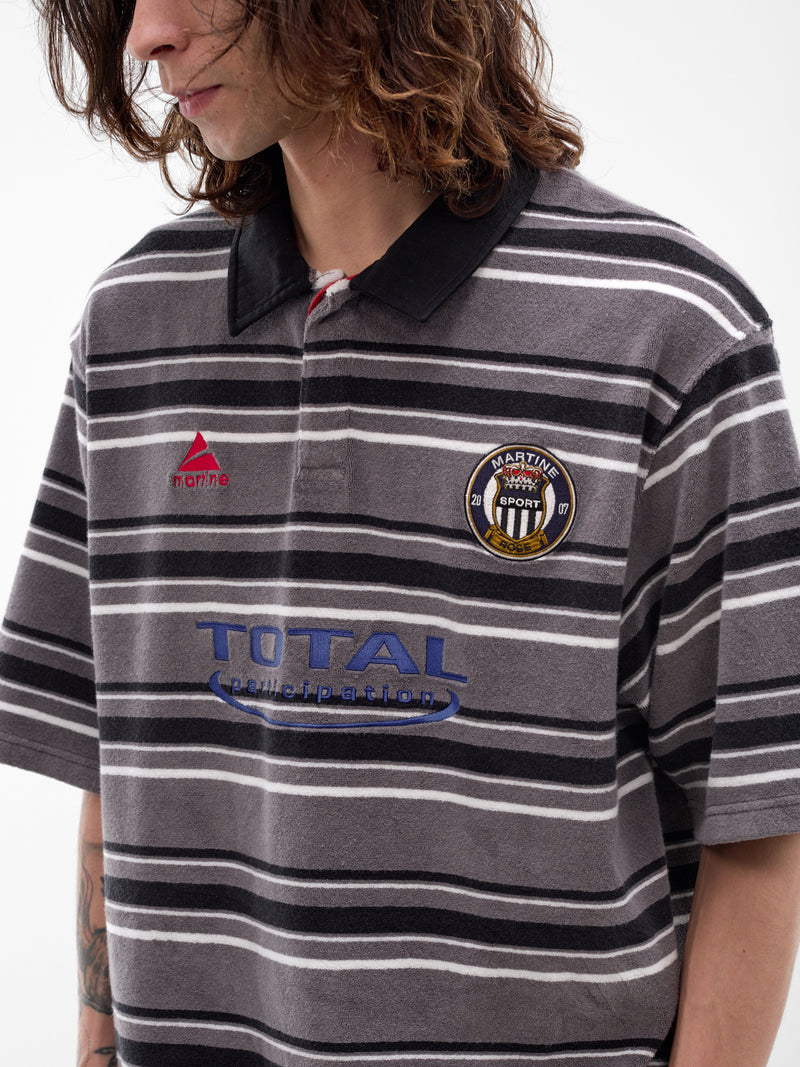 Gray Striped Polo Shirt (674JE09059-GREY)