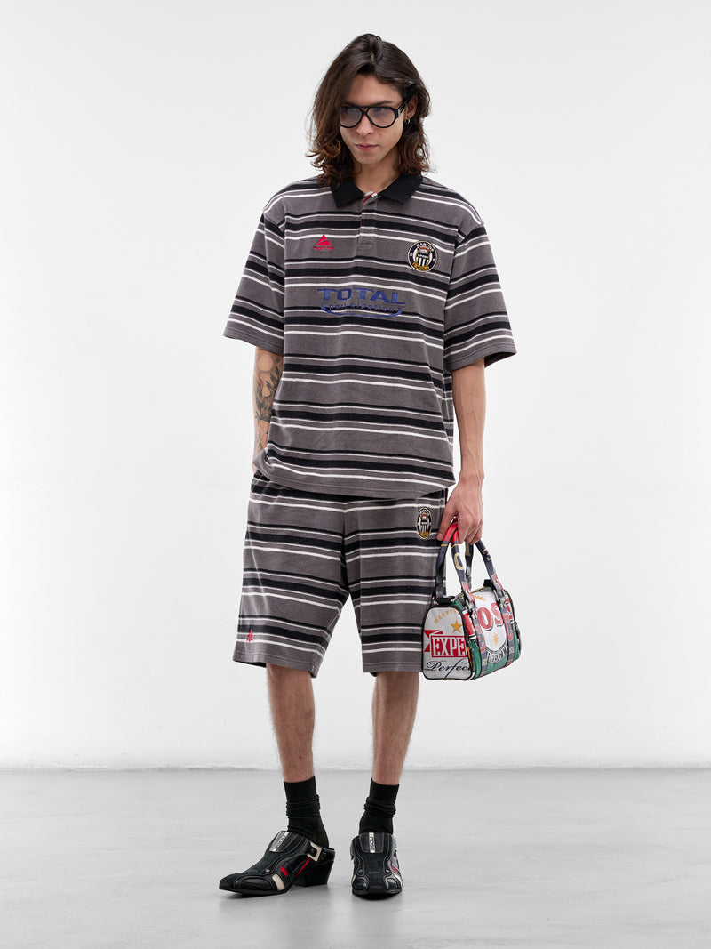 Gray Striped Polo Shirt (674JE09059-GREY)