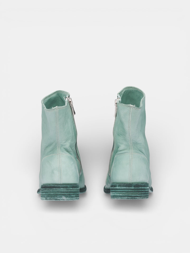 Horse Leather Side Zip Boots (696X-M-HFS-CO178T-PASTEL-GREEN)