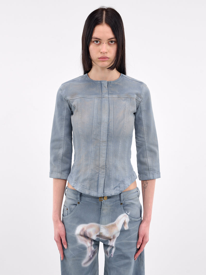 Mowalola Fitted Corset Jacket (6L4WJ582000-BLUE)