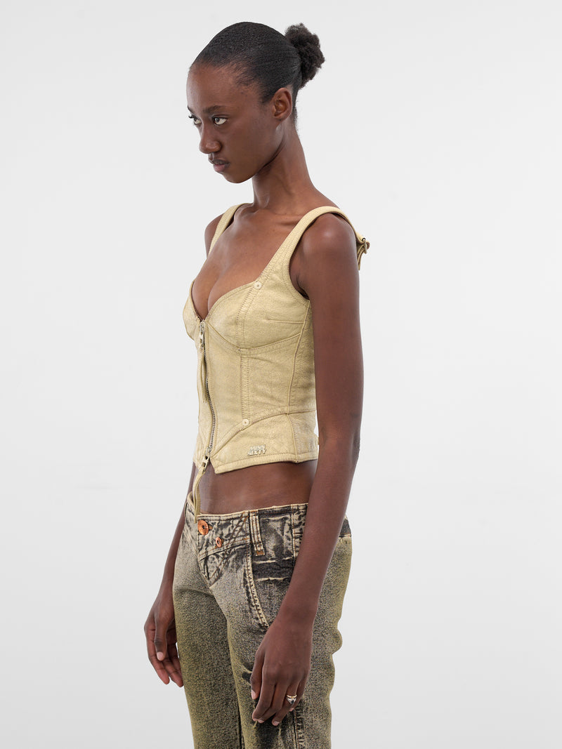 Miss Sixty x KNWLS Leather Corset (6M1LJ92600-MAIZE)