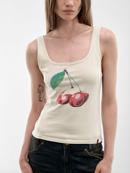 Ivory Cherry Print Tank Top (6M1SJ41900-IVORY)
