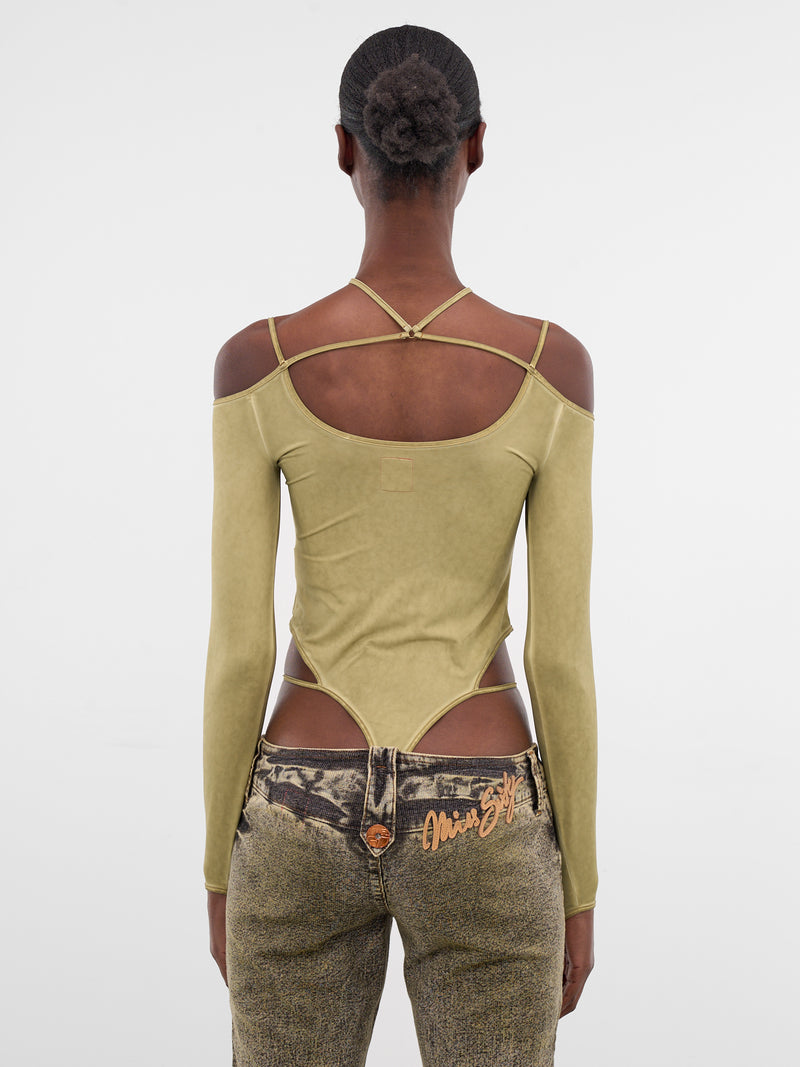 Miss Sixty x KNWLS Jersey Bodysuit (6M1SJ93200-MUSTARD-GREEN)