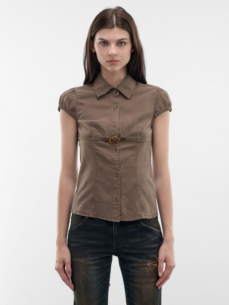 Coffee Denim Buckle Shirt (6M2XJ41000-DIRTY-COFFEE)