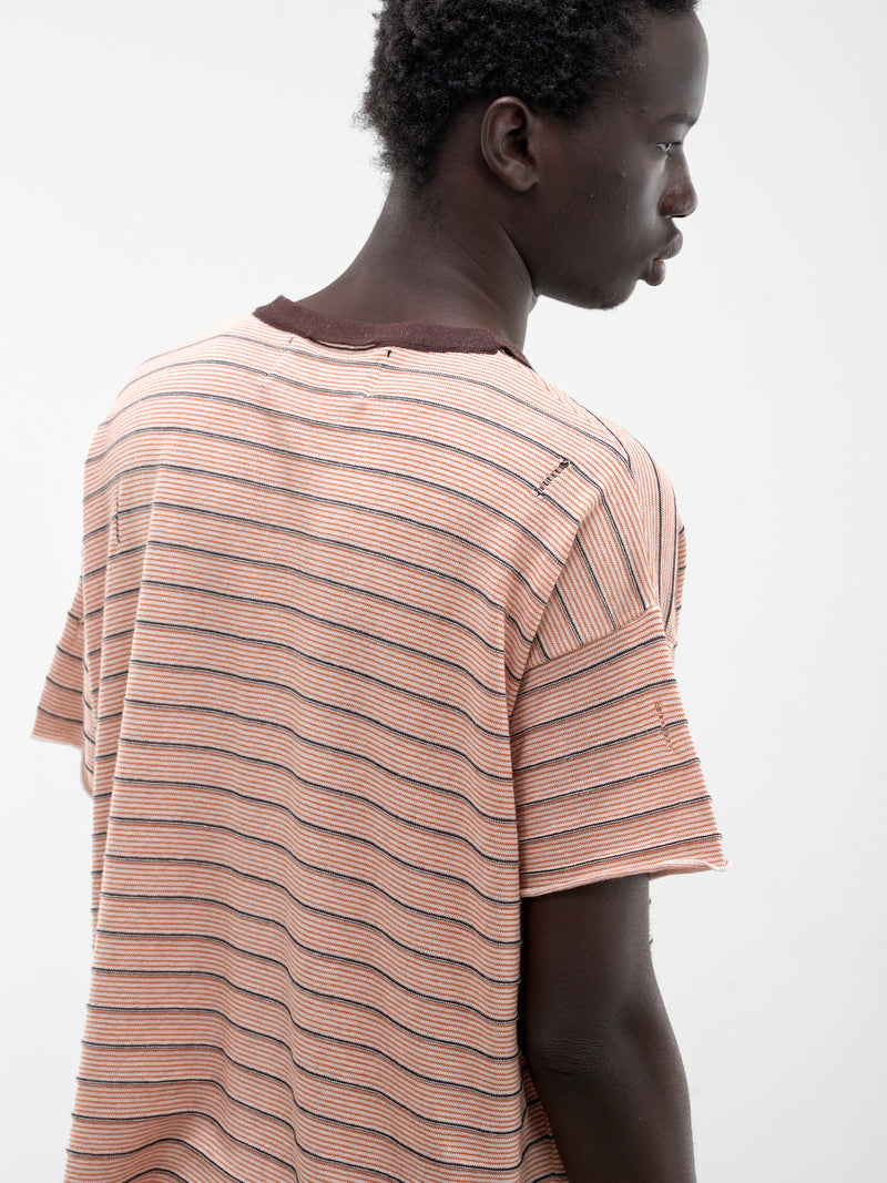 Cashmere Little Darling Stripe Tee (6U005Q1010MRN-MAROON)