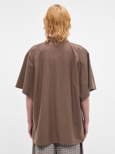 Brown Oversized Embroidered Logo Polo (70008T-HC293-200-BROWN)