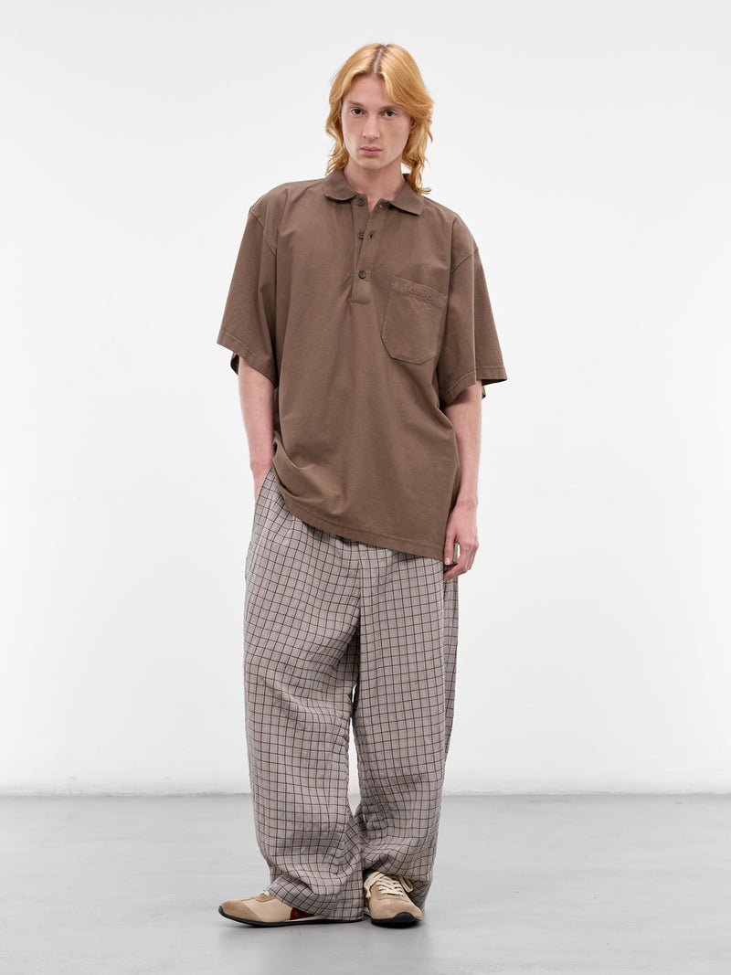 Brown Oversized Embroidered Logo Polo (70008T-HC293-200-BROWN)