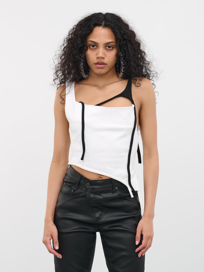 Asymmetric Bustier Top (705501-WHITE)
