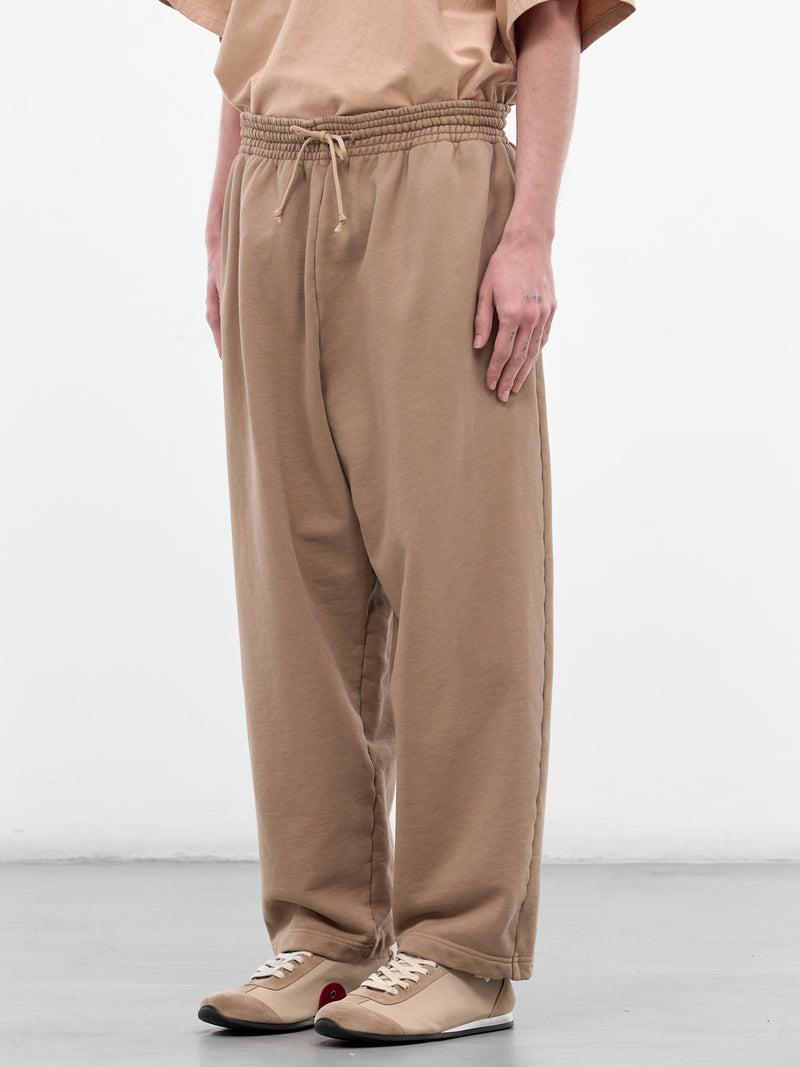 Beige Cotton Baggy Sweatpants (72031T-HC295-235-LIGHT-PASTEL-)