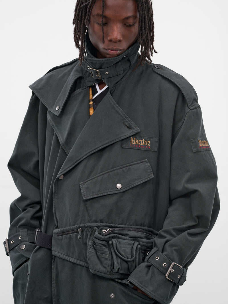 Green Bumbag Trench Coat (748WP22414-GREEN)