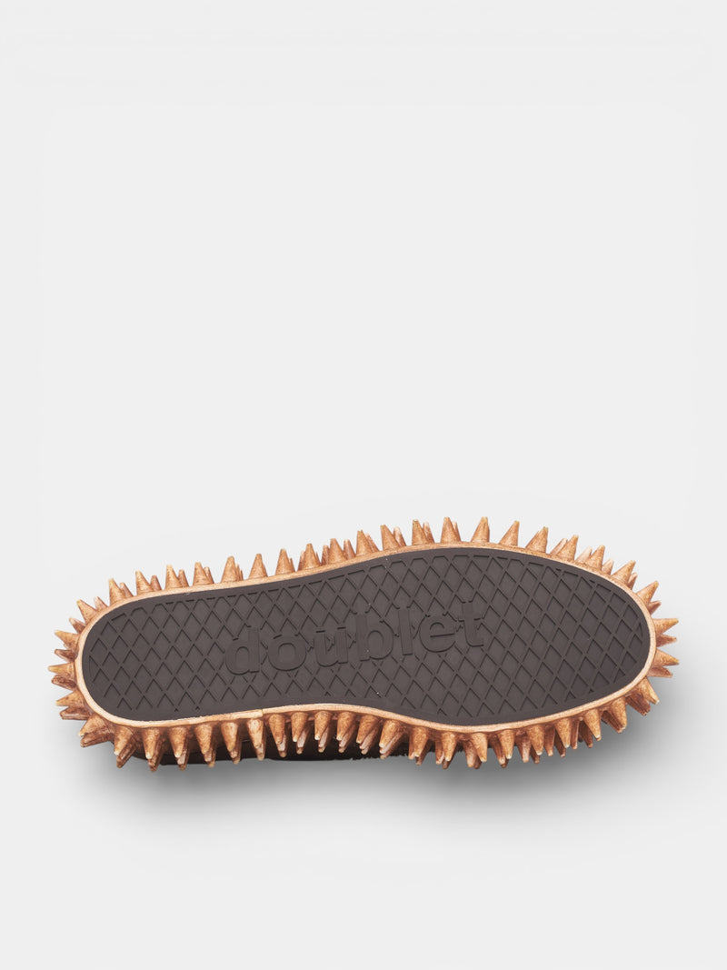 Brown Canvas Spiky Sneakers (76FT67-BROWN)