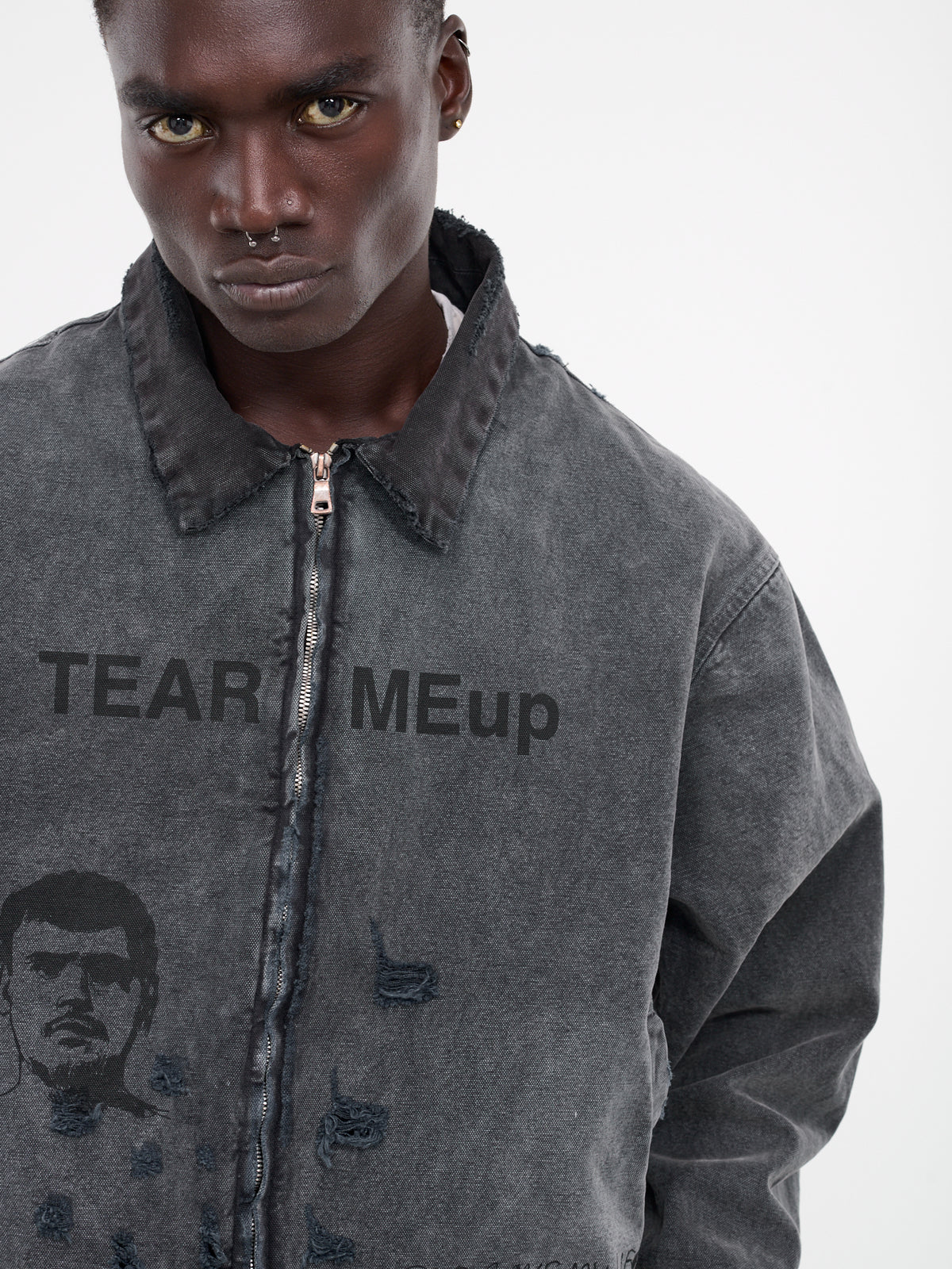 Tear Meup Canvas Jacket (7UO24Q1005-BLACK)