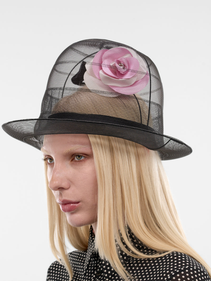 Layered Sculptural Entente Cordiale Hat (8-ENTENTE-CORDIALE-BLACK-PINK)