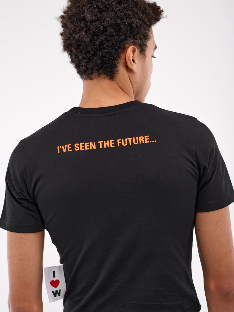 Smile Graphic Cropped Slim Tee (8007-CC34-BLACK)