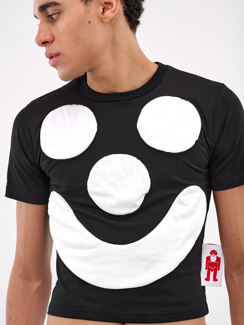 Smile Graphic Cropped Slim Tee (8007-CC34-BLACK)