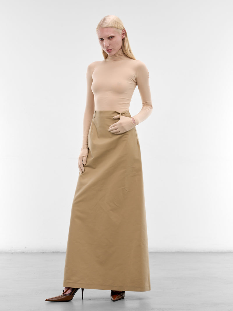 Beige Hybrid Pants Maxi Skirt (8037-2500-BEIGE)