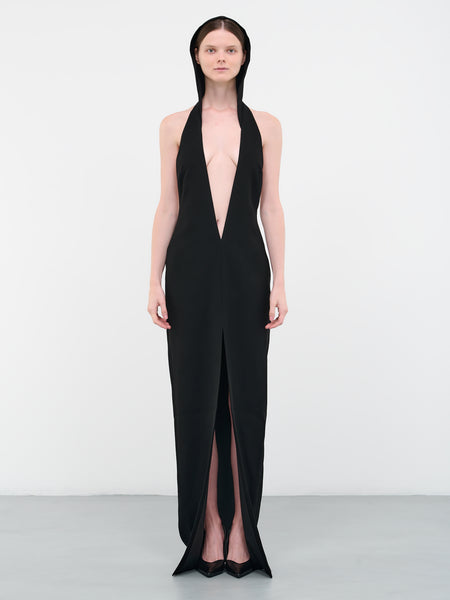 Hooded Maxi Dress (805-BLACK)