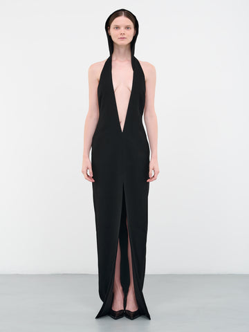 Hooded Maxi Dress (805-BLACK)