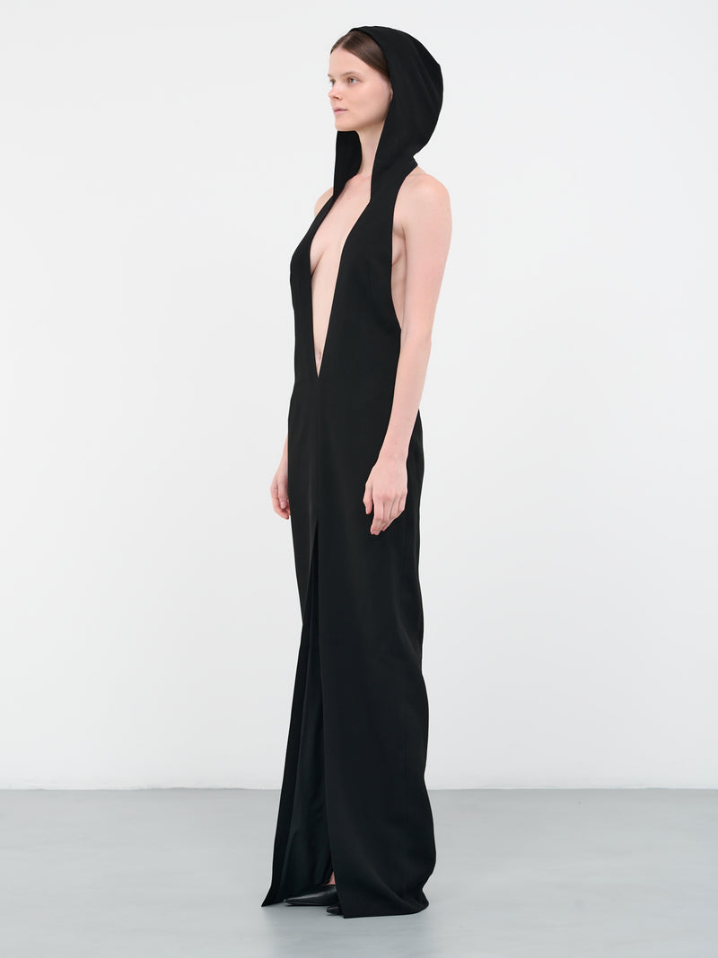 Hooded Maxi Dress (805-BLACK)